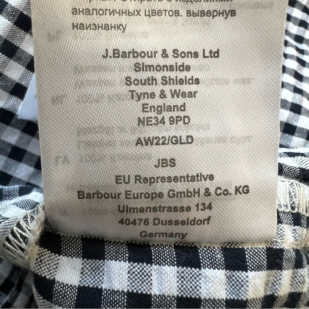 Barbour Navy and White Gingham V-Neck Midi Dress - Picture 12 of 13